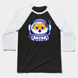 Cute baby shiba inu dog wearing an astronaut suit, cartoon character Baseball T-Shirt